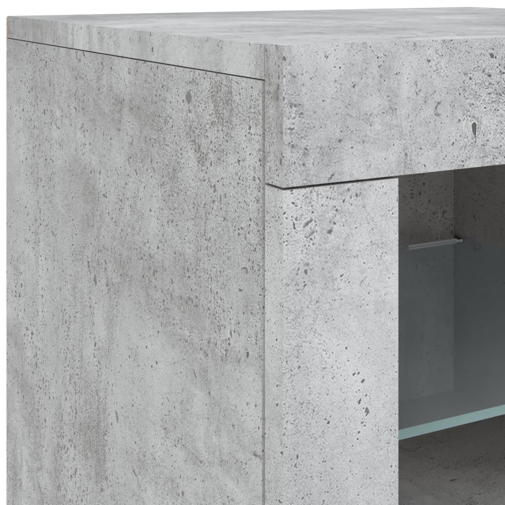 Buffet avec lumières LED gris béton 283x37x67 cm - XIOS