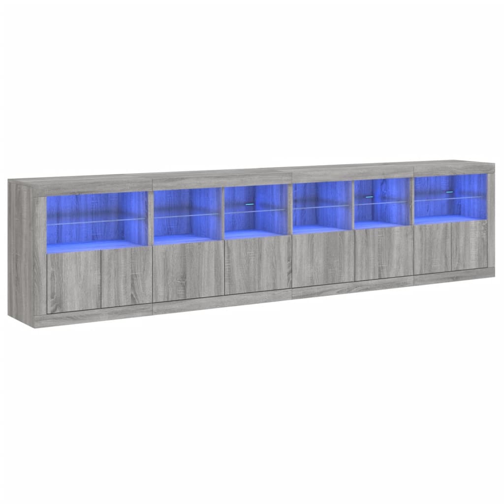 Buffet avec lumières LED sonoma gris 283x37x67 cm - XIOS