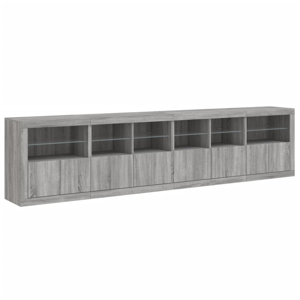 Buffet avec lumières LED sonoma gris 283x37x67 cm - XIOS