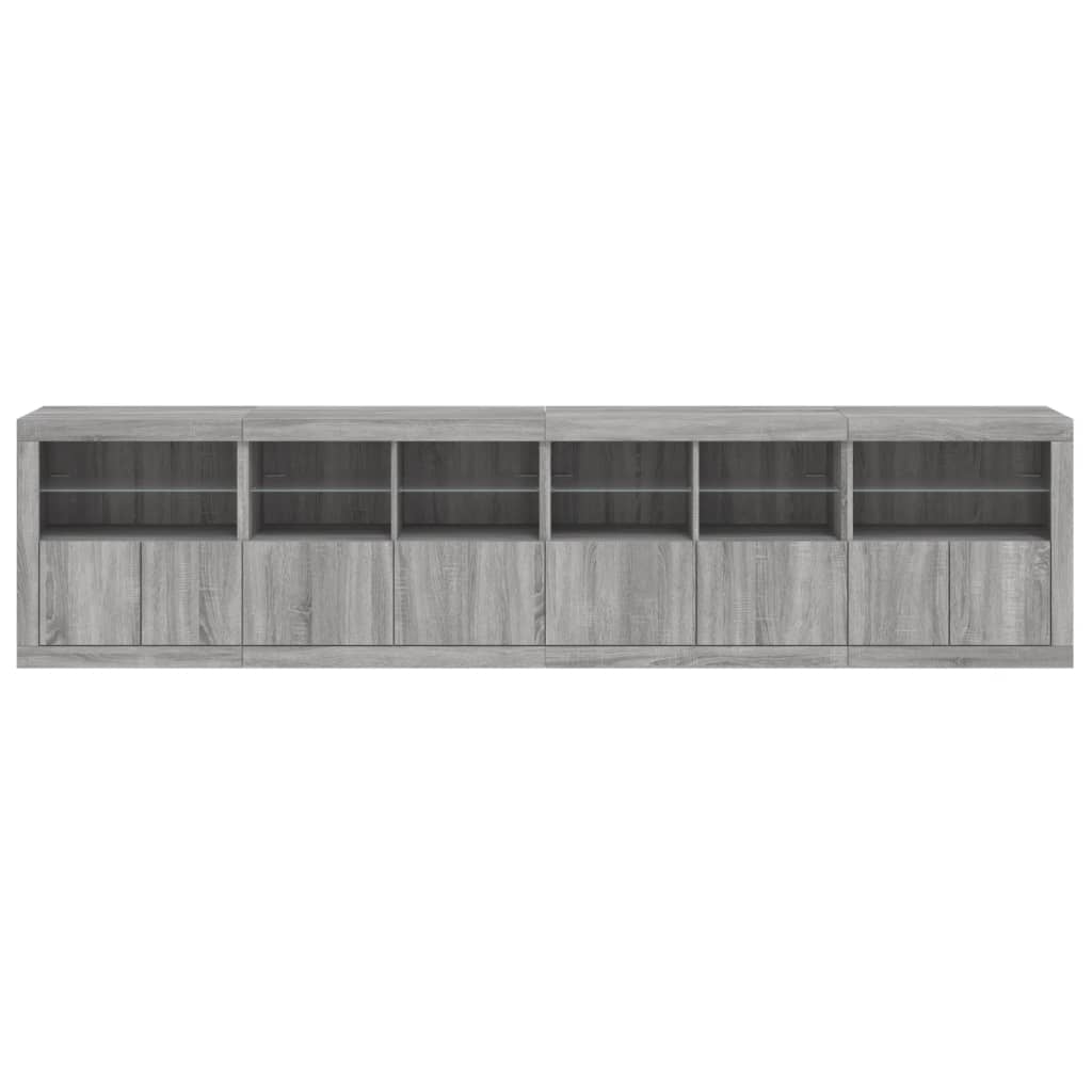 Buffet avec lumières LED sonoma gris 283x37x67 cm - XIOS
