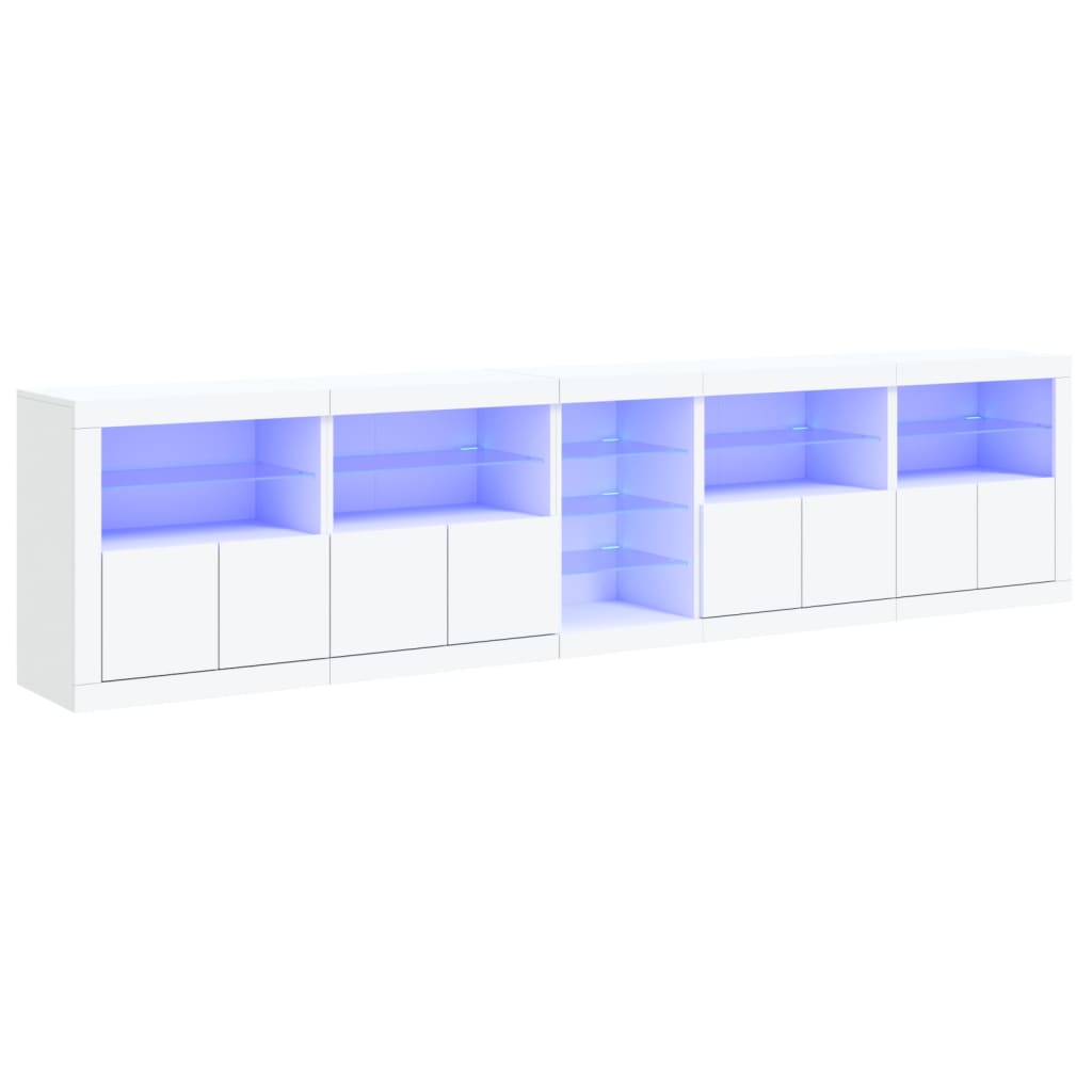 Buffet avec lumières LED blanc 283x37x67 cm - XIOS