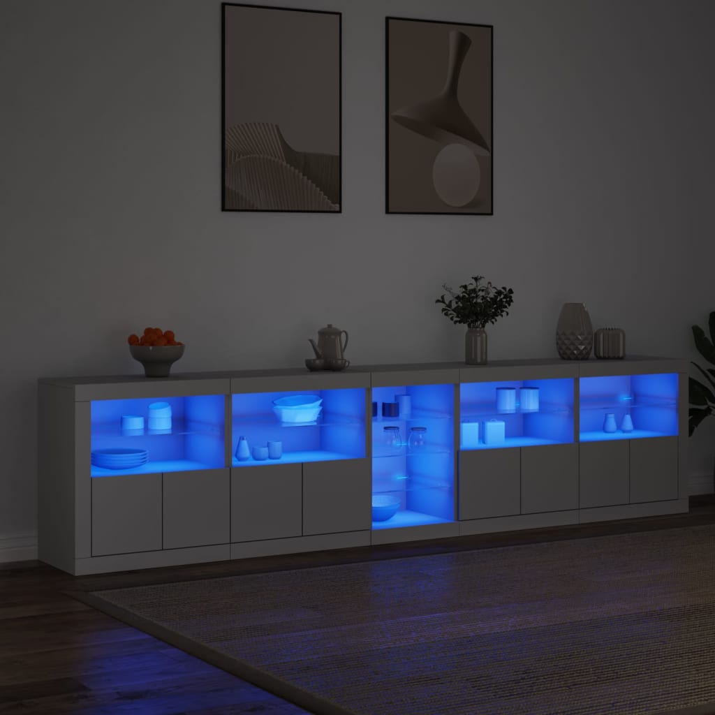 Buffet avec lumières LED blanc 283x37x67 cm - XIOS