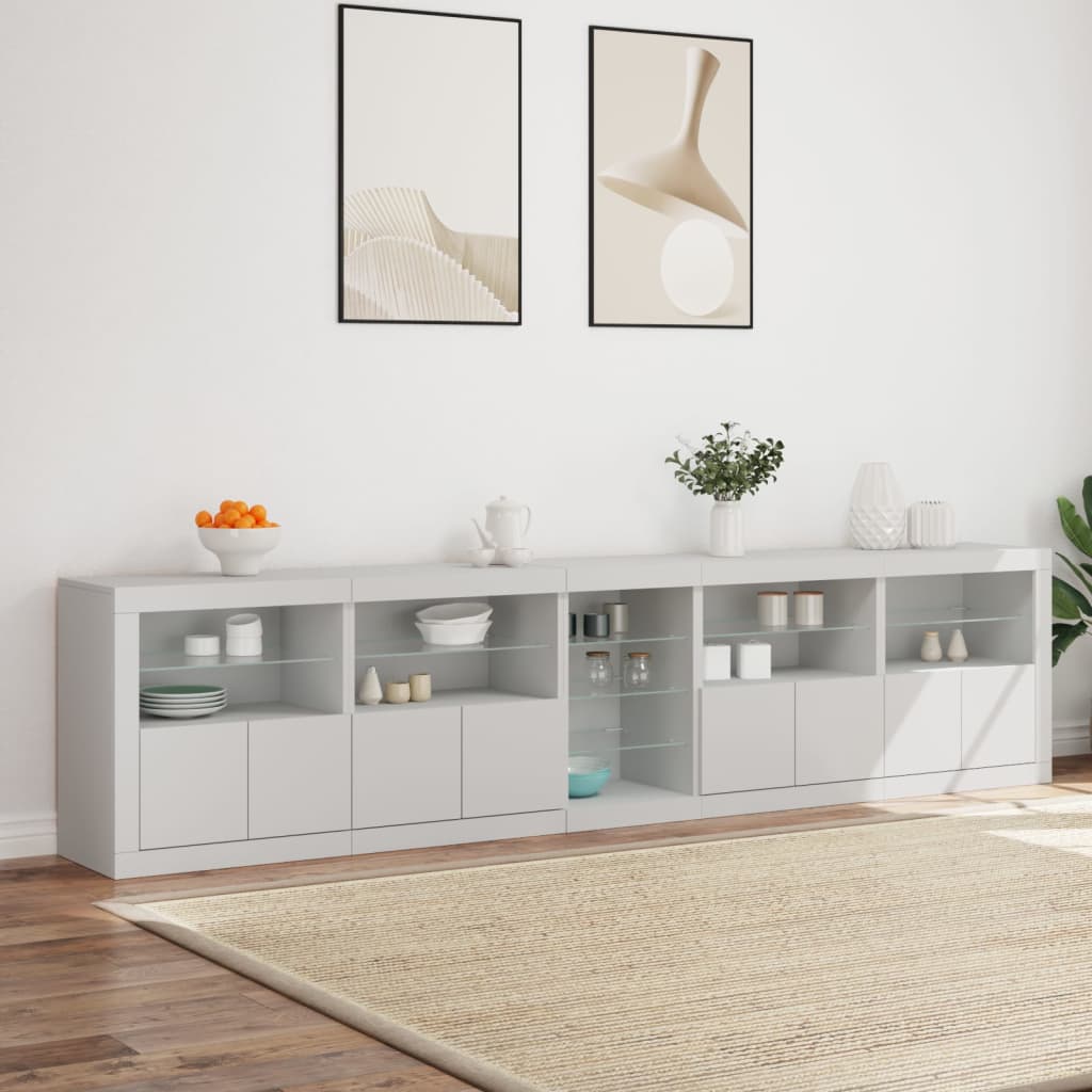 Buffet avec lumières LED blanc 283x37x67 cm - XIOS
