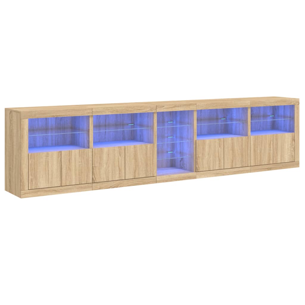 Buffet avec lumières LED chêne sonoma 283x37x67 cm - XIOS