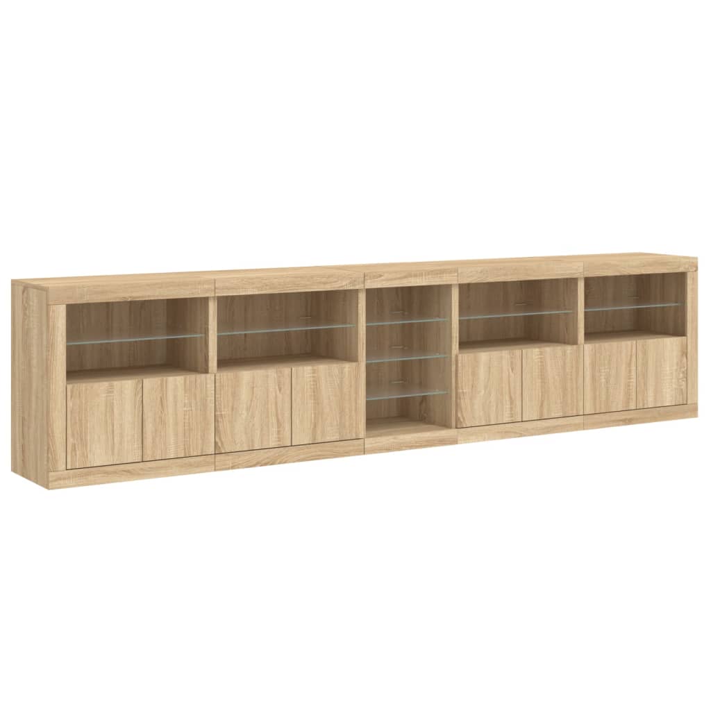 Buffet avec lumières LED chêne sonoma 283x37x67 cm - XIOS