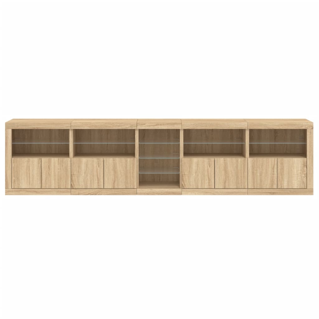 Buffet avec lumières LED chêne sonoma 283x37x67 cm - XIOS
