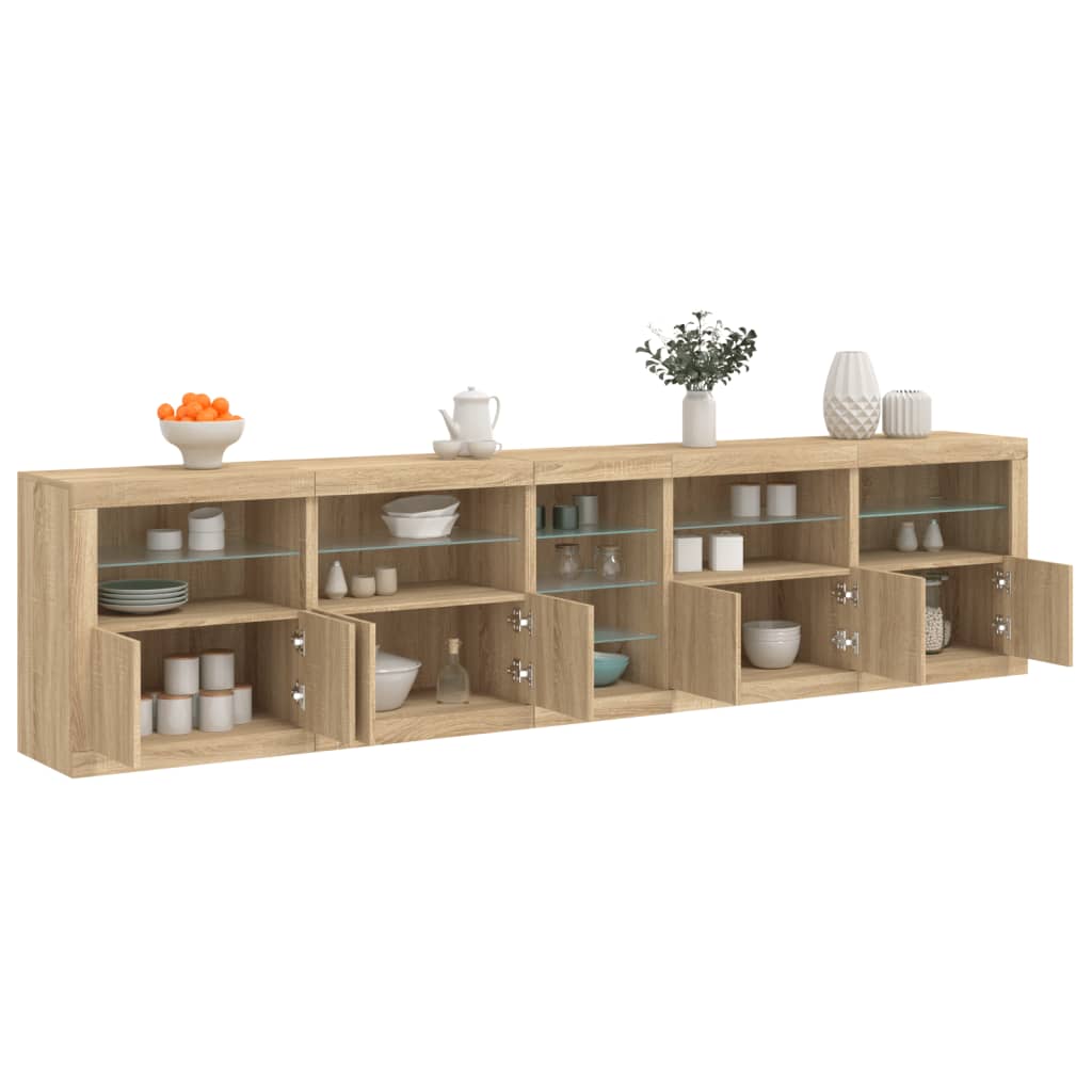 Buffet avec lumières LED chêne sonoma 283x37x67 cm - XIOS