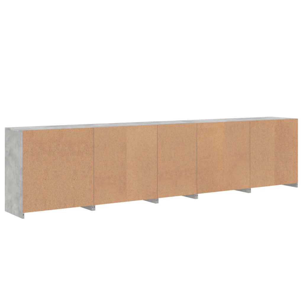 Buffet avec lumières LED gris béton 283x37x67 cm - XIOS
