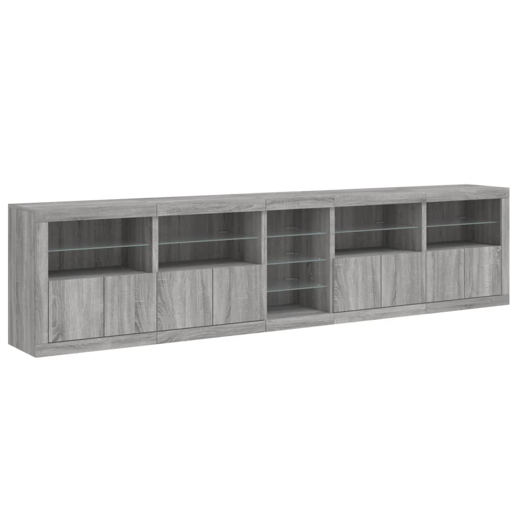 Buffet avec lumières LED sonoma gris 283x37x67 cm - XIOS