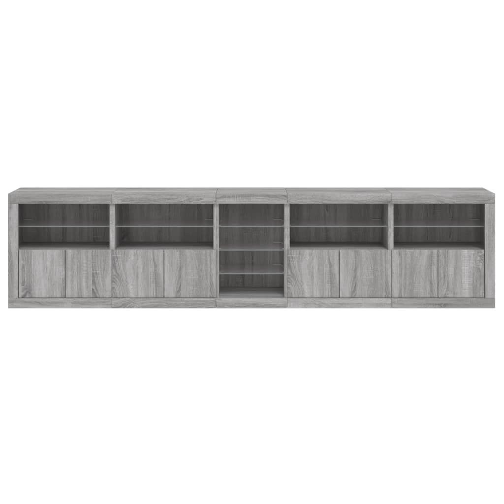 Buffet avec lumières LED sonoma gris 283x37x67 cm - XIOS