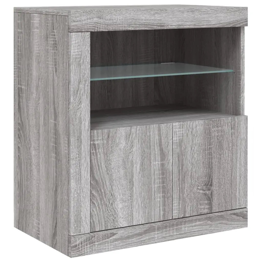 Buffet avec lumières LED sonoma gris 283x37x67 cm - XIOS