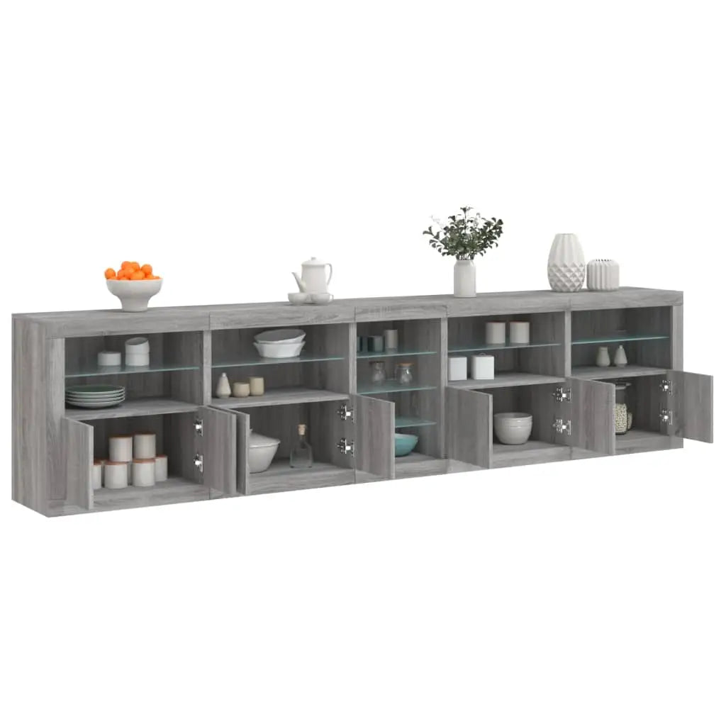 Buffet avec lumières LED sonoma gris 283x37x67 cm - XIOS