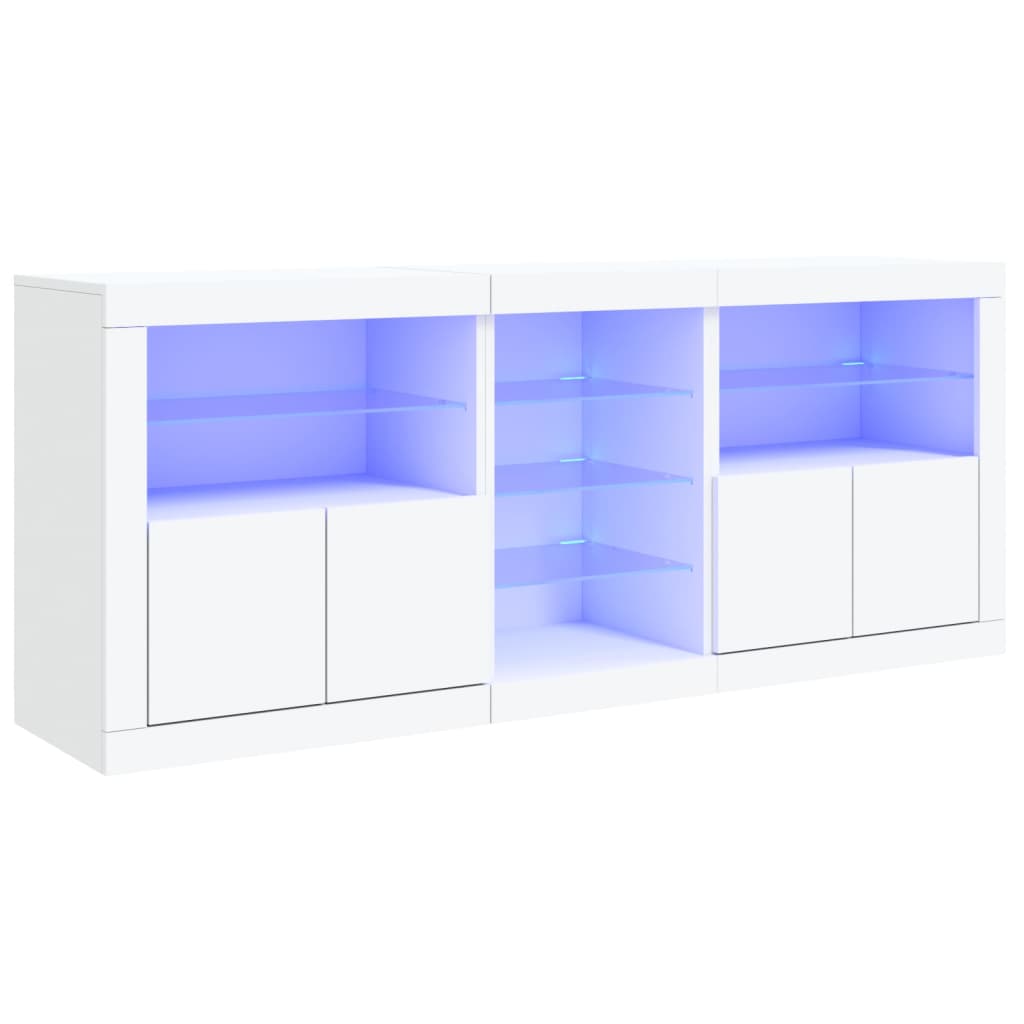 Buffet avec lumières LED blanc 162x37x67 cm - XIOS