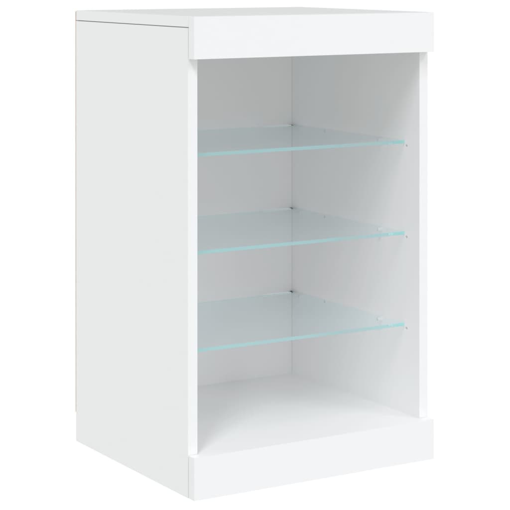 Buffet avec lumières LED blanc 162x37x67 cm
