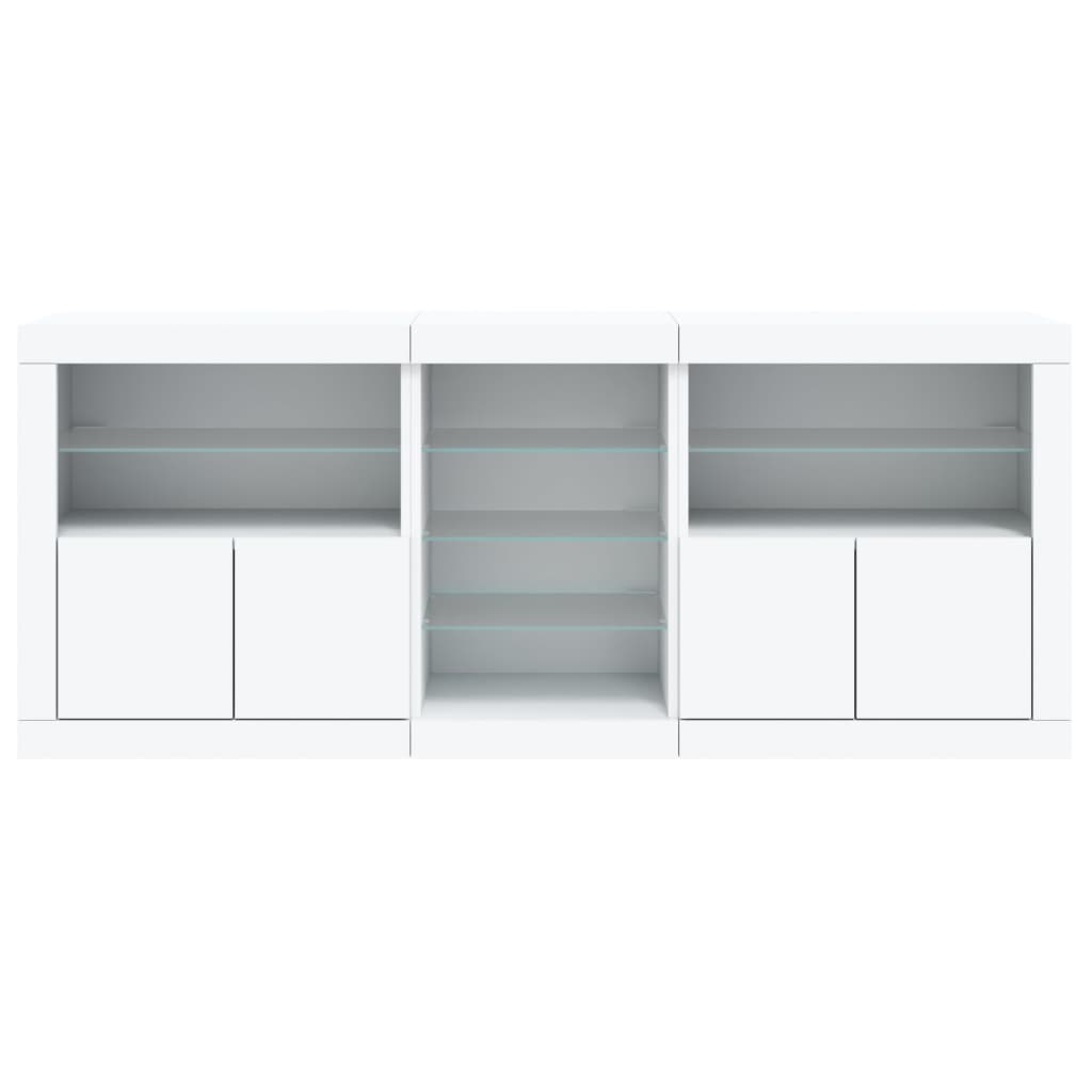 Buffet avec lumières LED blanc 162x37x67 cm - XIOS