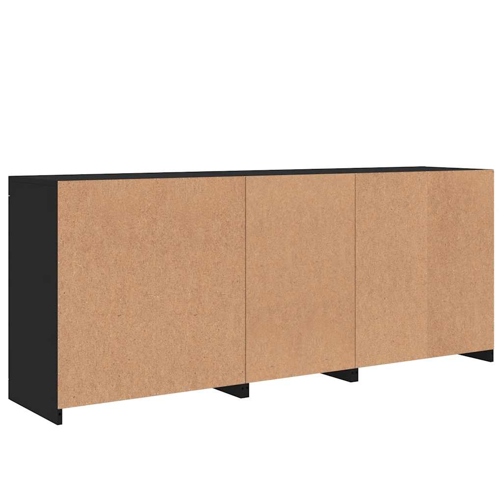 Buffet avec lumières LED noir 162x37x67 cm - XIOS