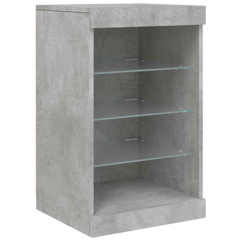 Buffet avec lumières LED gris béton 162x37x67 cm