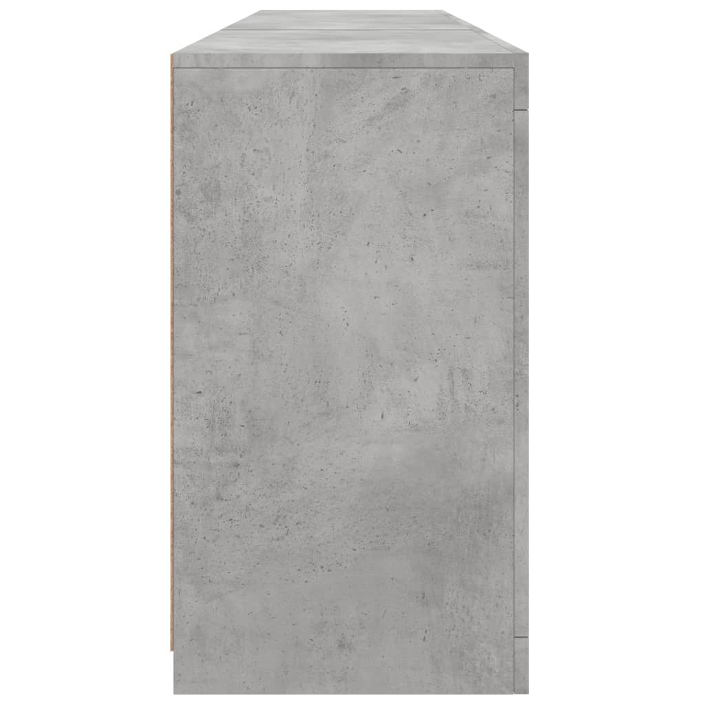 Buffet avec lumières LED gris béton 162x37x67 cm - XIOS