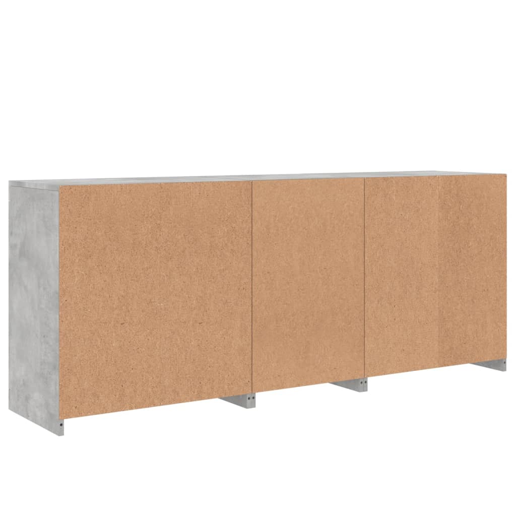 Buffet avec lumières LED gris béton 162x37x67 cm - XIOS