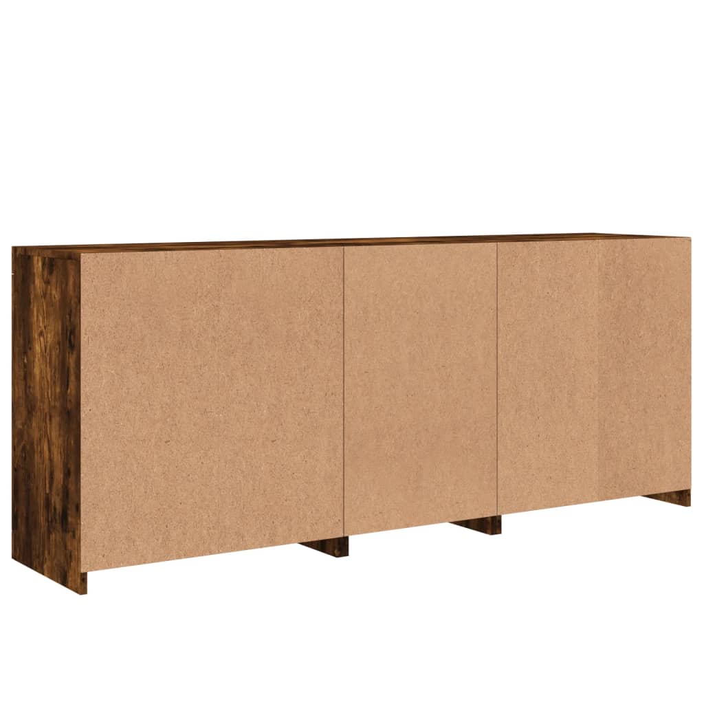 Buffet avec lumières LED chêne fumé 162x37x67 cm - XIOS