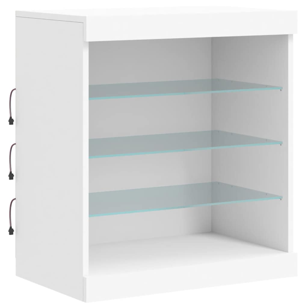 Buffet avec lumières LED blanc 181,5x37x67 cm