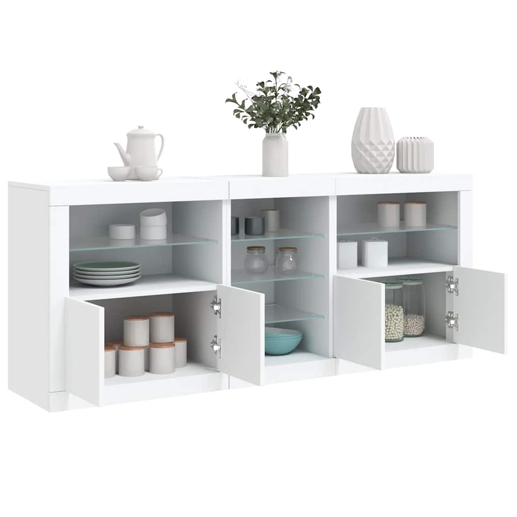 Buffet avec lumières LED blanc 181,5x37x67 cm - XIOS