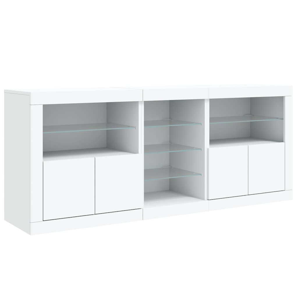Buffet avec lumières LED blanc 181,5x37x67 cm - XIOS