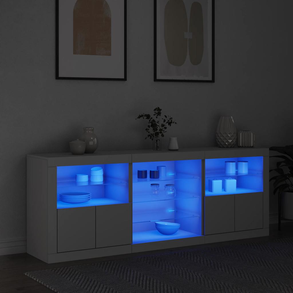 Buffet avec lumières LED blanc 181,5x37x67 cm - XIOS