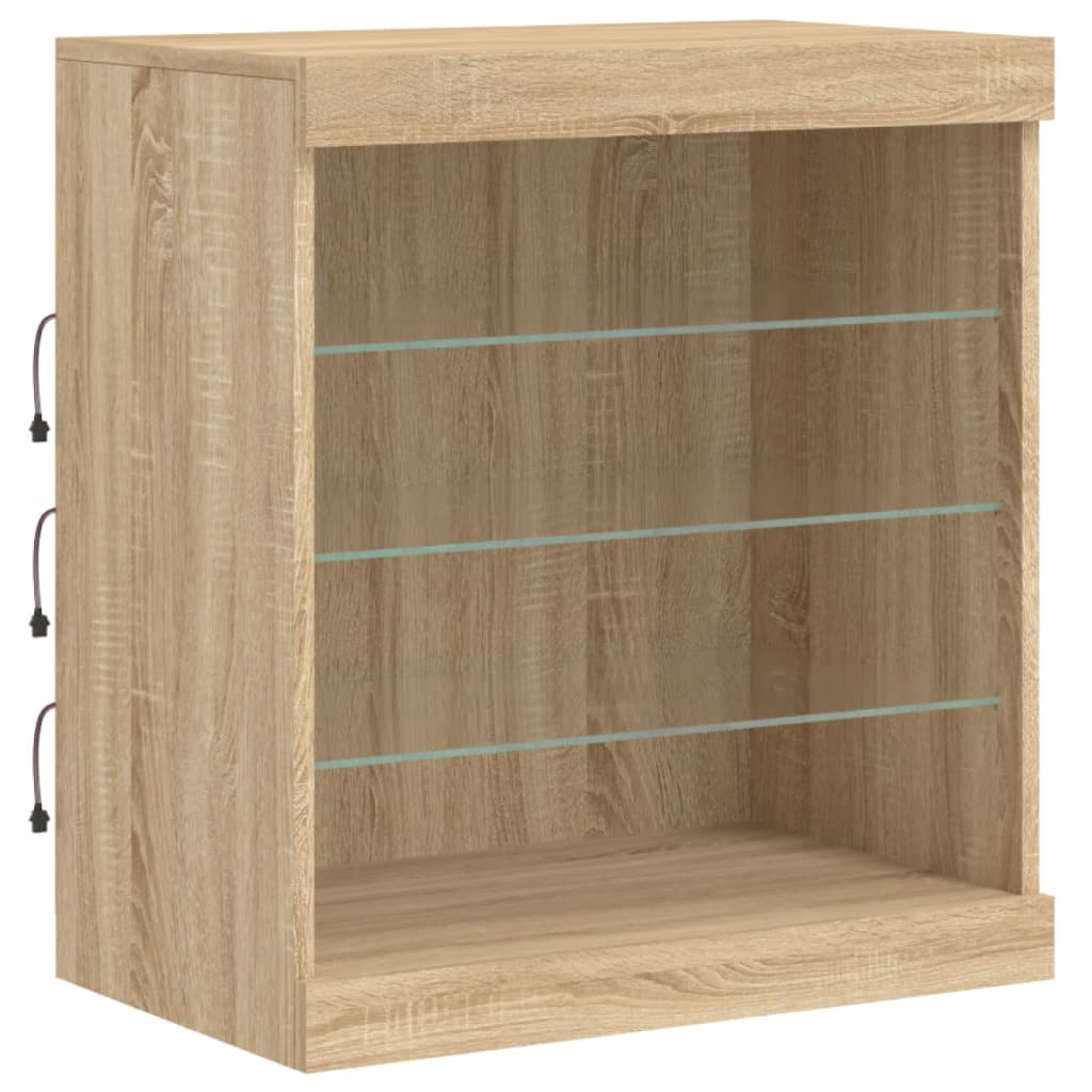 Buffet avec lumières LED chêne sonoma 181,5x37x67 cm - XIOS