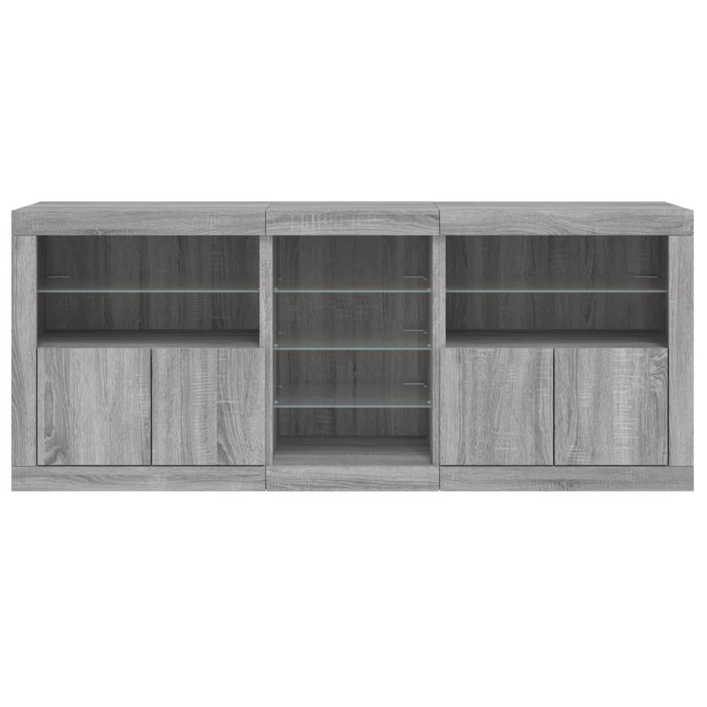 Buffet avec lumières LED sonoma gris 181,5x37x67 cm - XIOS