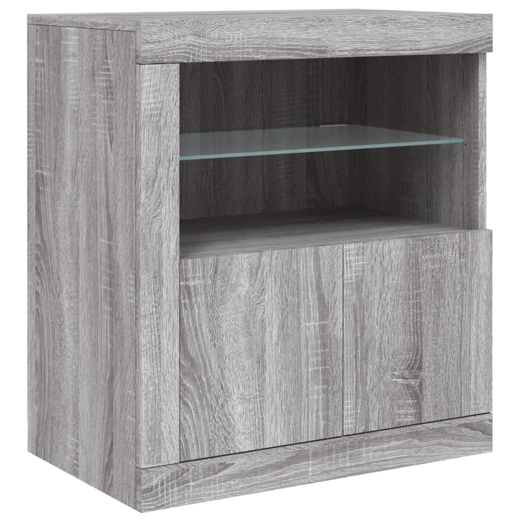 Buffet avec lumières LED sonoma gris 181,5x37x67 cm - XIOS
