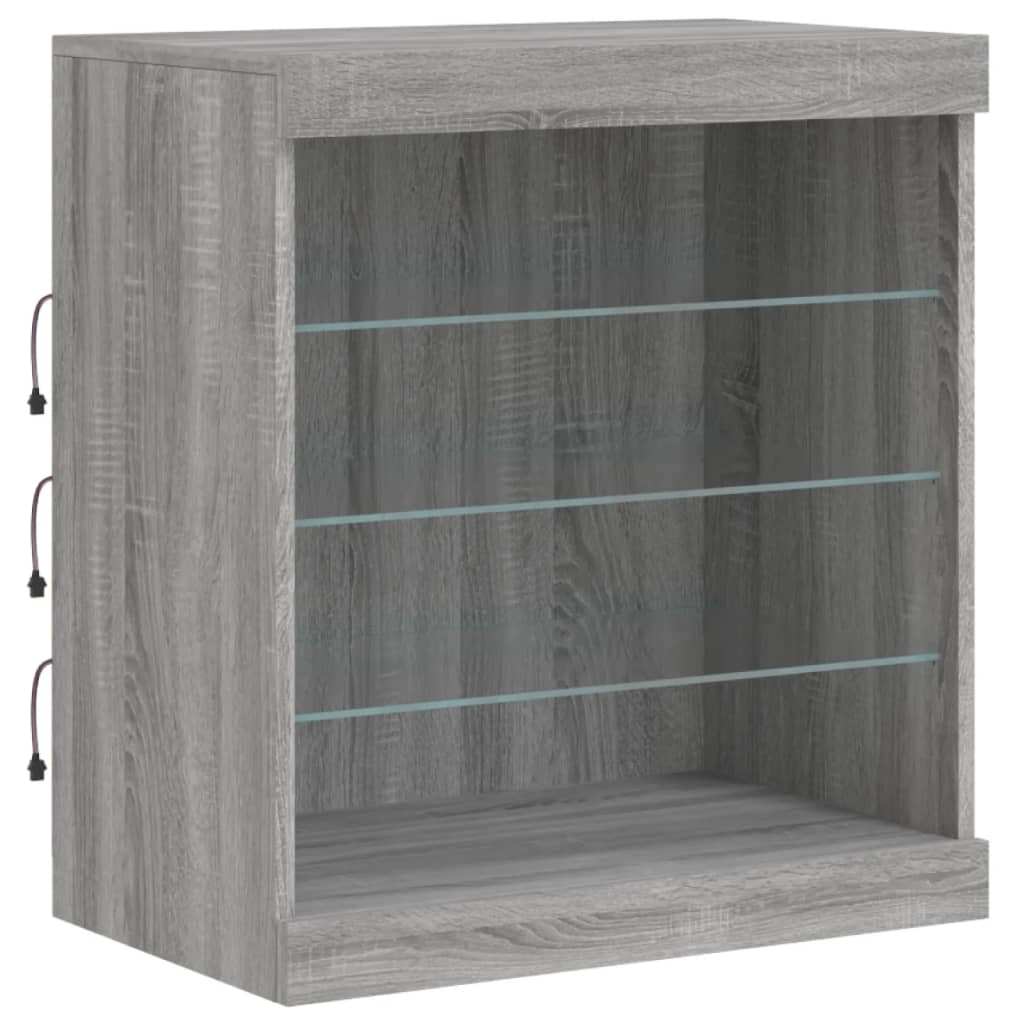 Buffet avec lumières LED sonoma gris 181,5x37x67 cm - XIOS