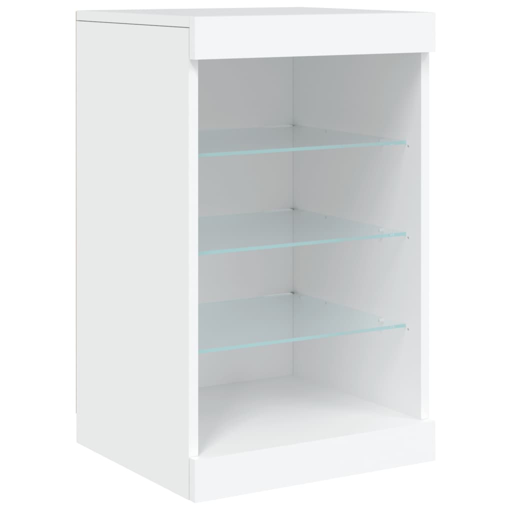 Buffet avec lumières LED blanc 164x37x67 cm