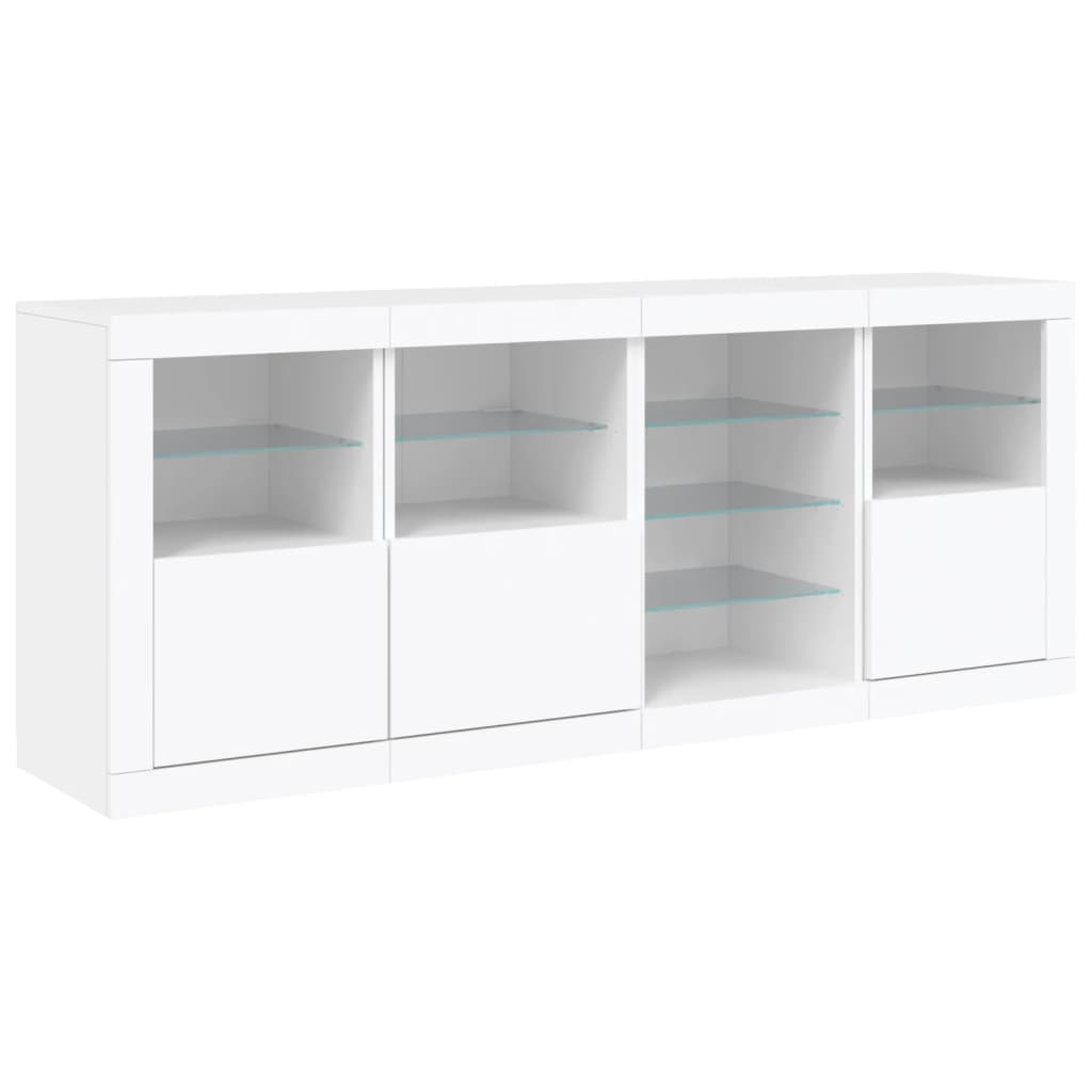 Buffet avec lumières LED blanc 164x37x67 cm - XIOS