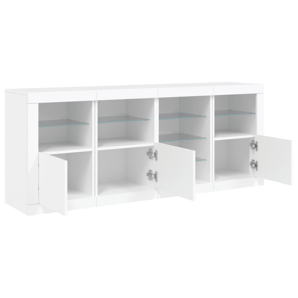 Buffet avec lumières LED blanc 164x37x67 cm - XIOS