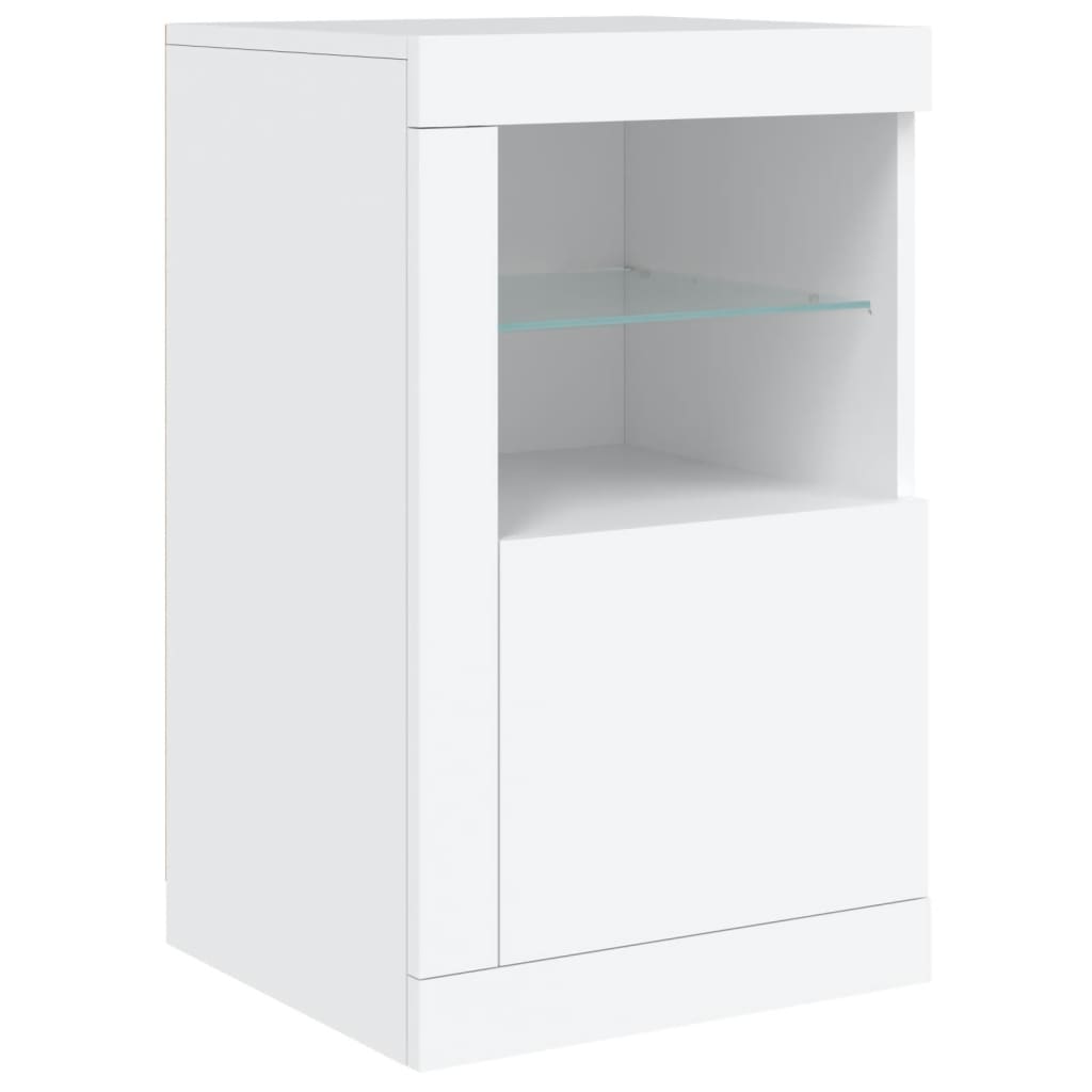 Buffet avec lumières LED blanc 164x37x67 cm