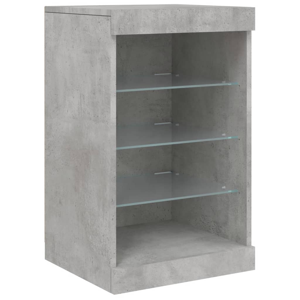 Buffet avec lumières LED gris béton 164x37x67 cm