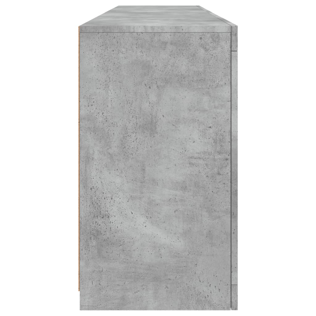 Buffet avec lumières LED gris béton 164x37x67 cm - XIOS