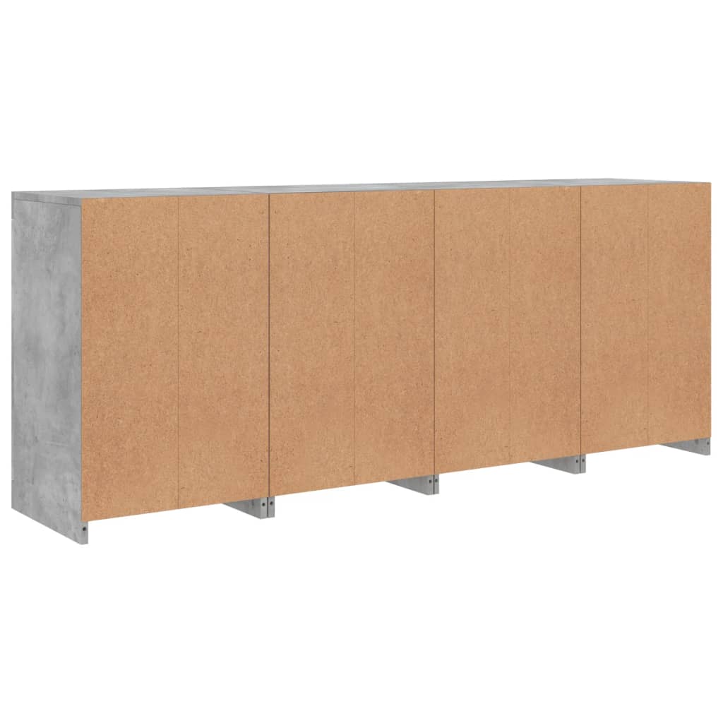 Buffet avec lumières LED gris béton 164x37x67 cm - XIOS