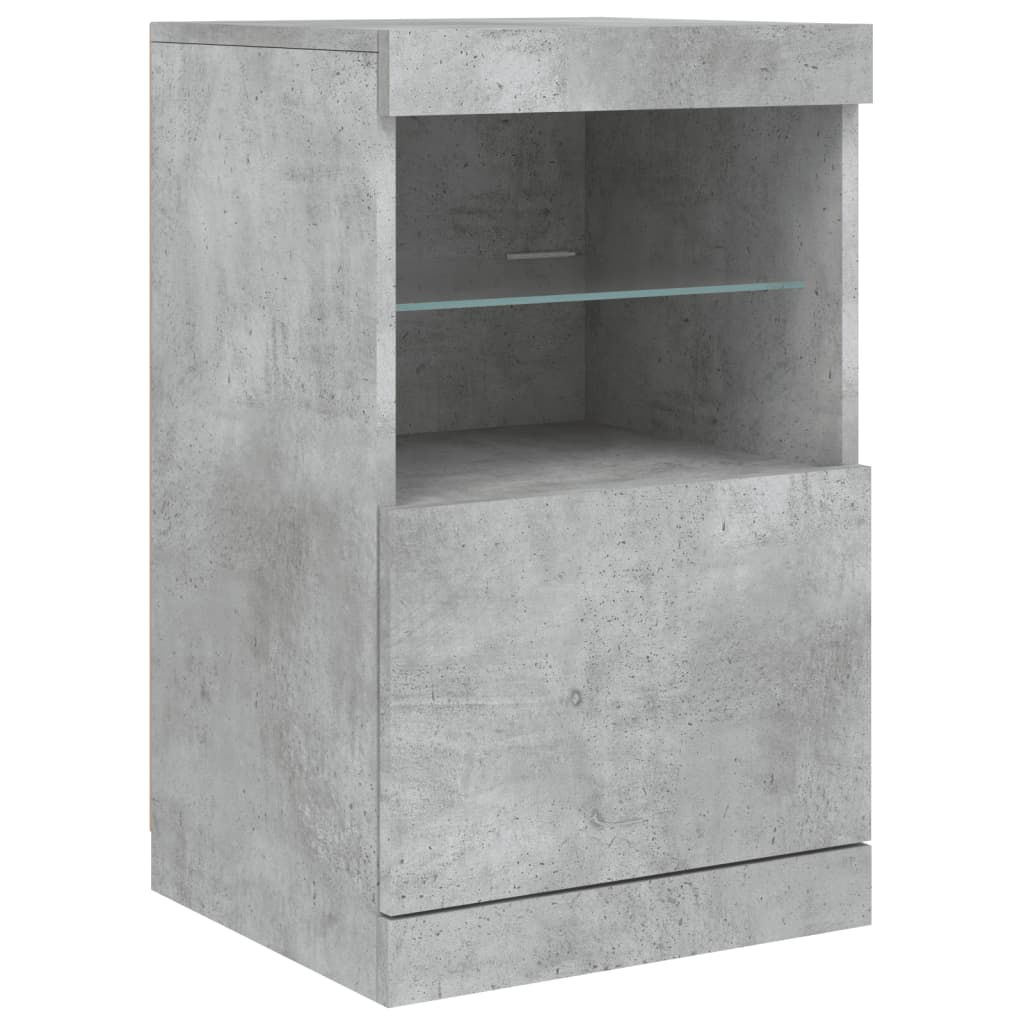 Buffet avec lumières LED gris béton 164x37x67 cm - XIOS