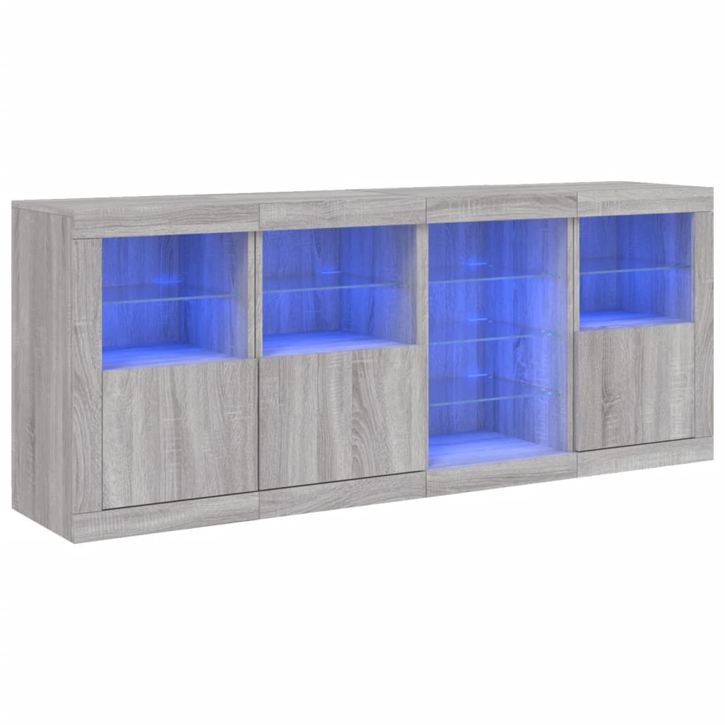Buffet avec lumières LED sonoma gris 164x37x67 cm - XIOS
