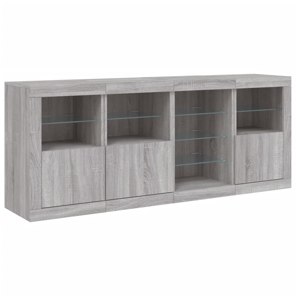 Buffet avec lumières LED sonoma gris 164x37x67 cm - XIOS