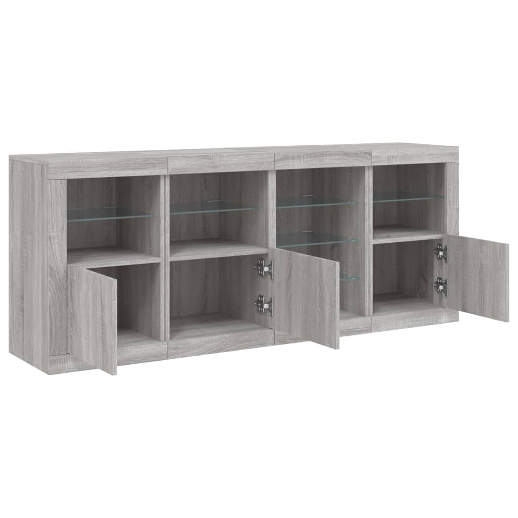 Buffet avec lumières LED sonoma gris 164x37x67 cm - XIOS