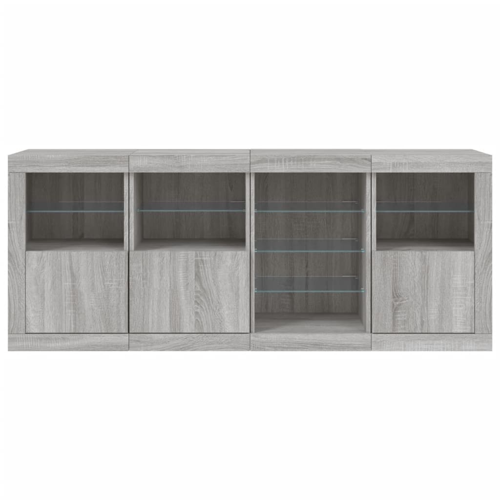Buffet avec lumières LED sonoma gris 164x37x67 cm - XIOS