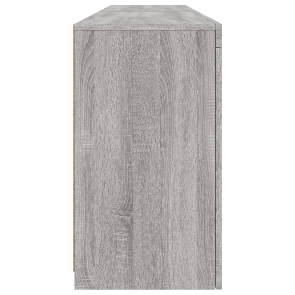 Buffet avec lumières LED sonoma gris 164x37x67 cm