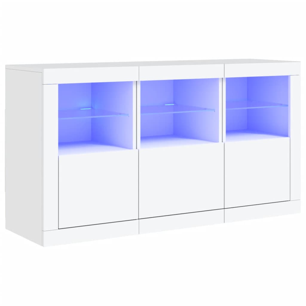 Buffet avec lumières LED blanc 123x37x67 cm - XIOS