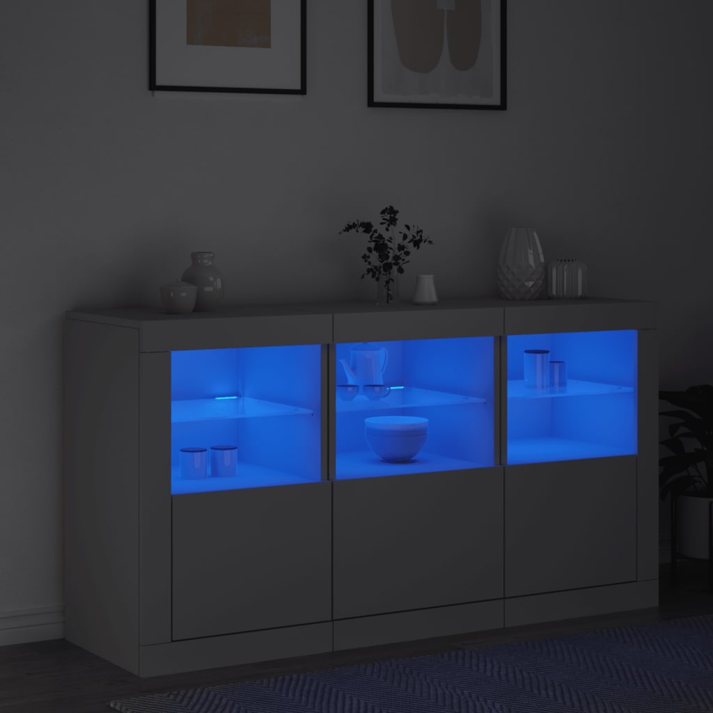 Buffet avec lumières LED blanc 123x37x67 cm - XIOS