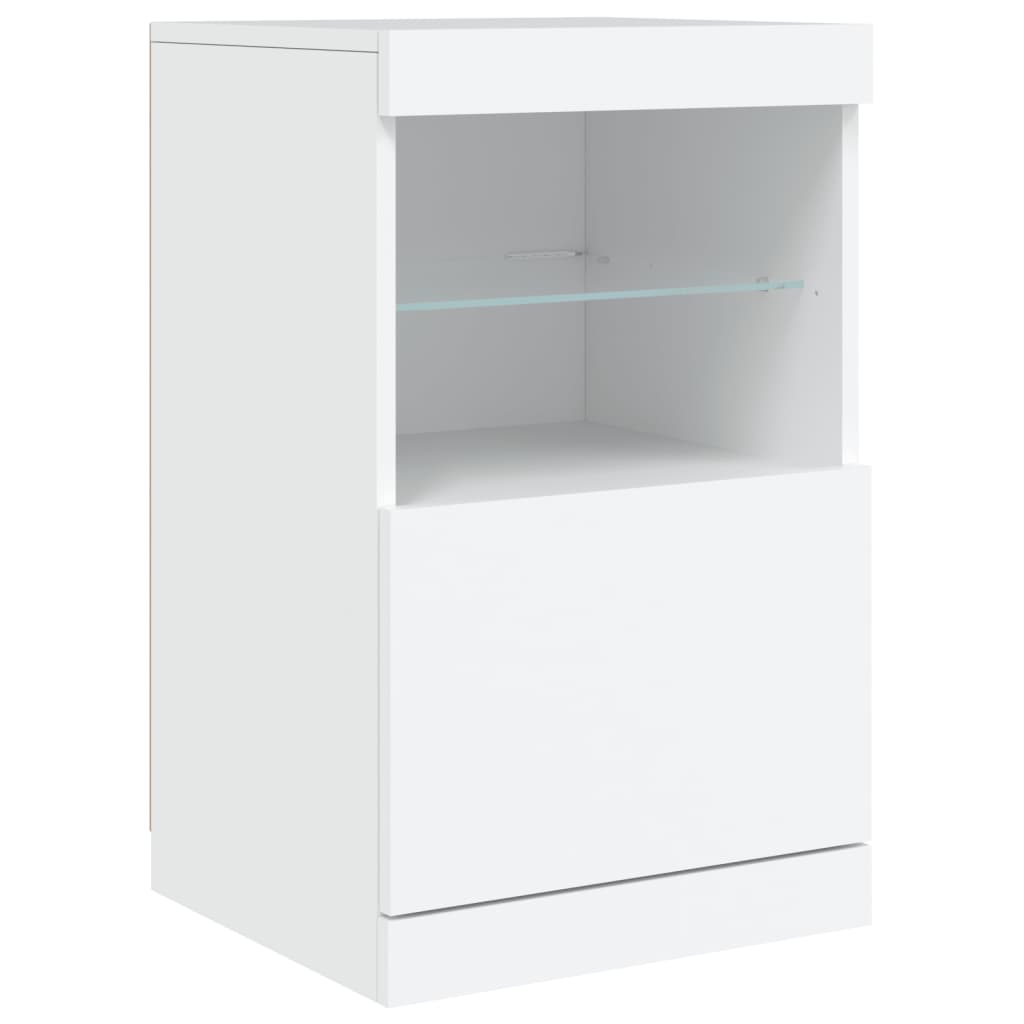 Buffet avec lumières LED blanc 123x37x67 cm - XIOS