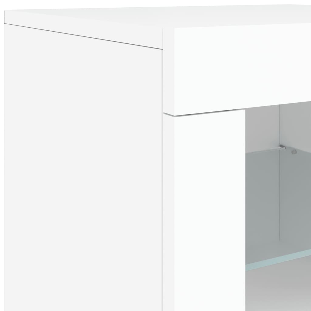 Buffet avec lumières LED blanc 123x37x67 cm - XIOS