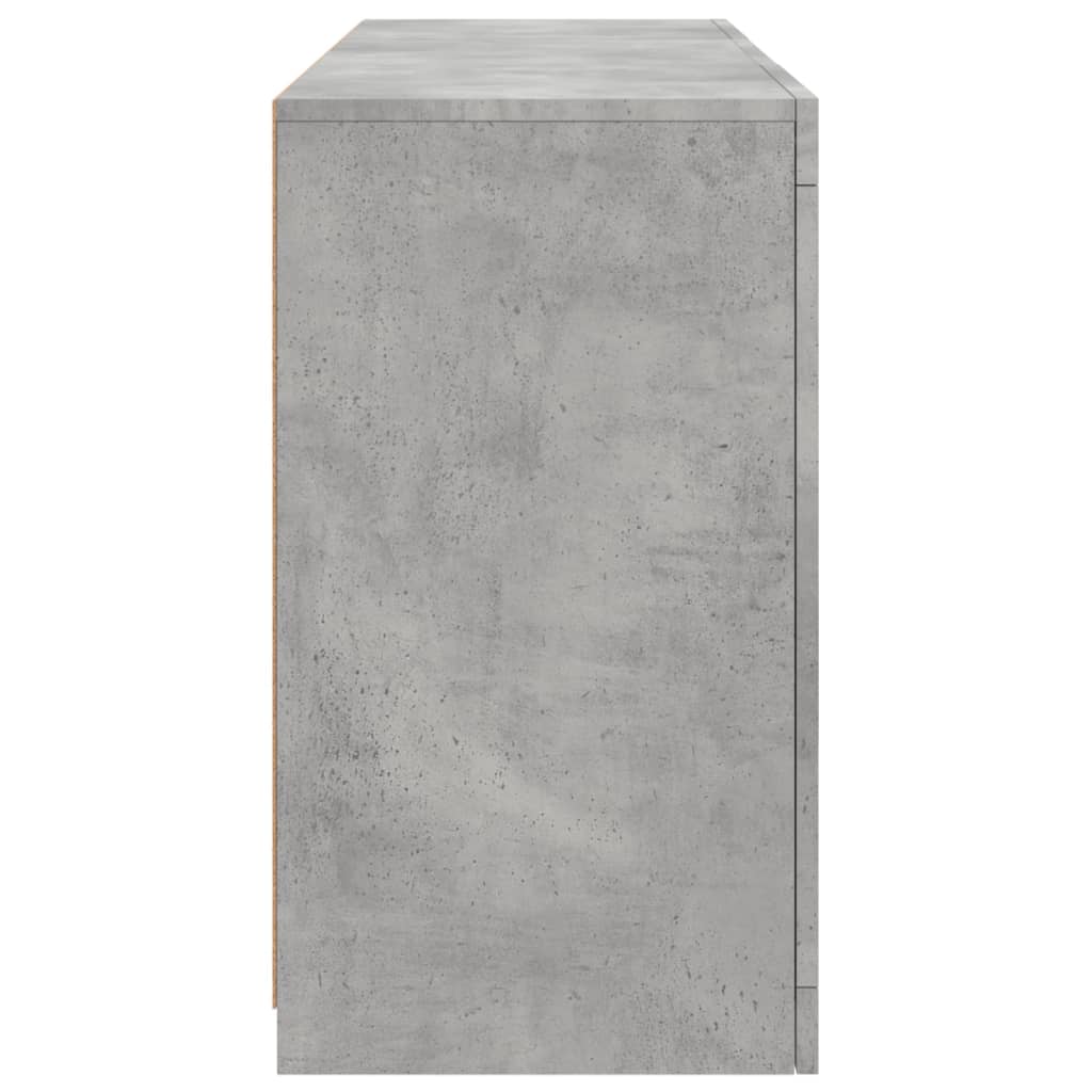 Buffet avec lumières LED gris béton 123x37x67 cm - XIOS